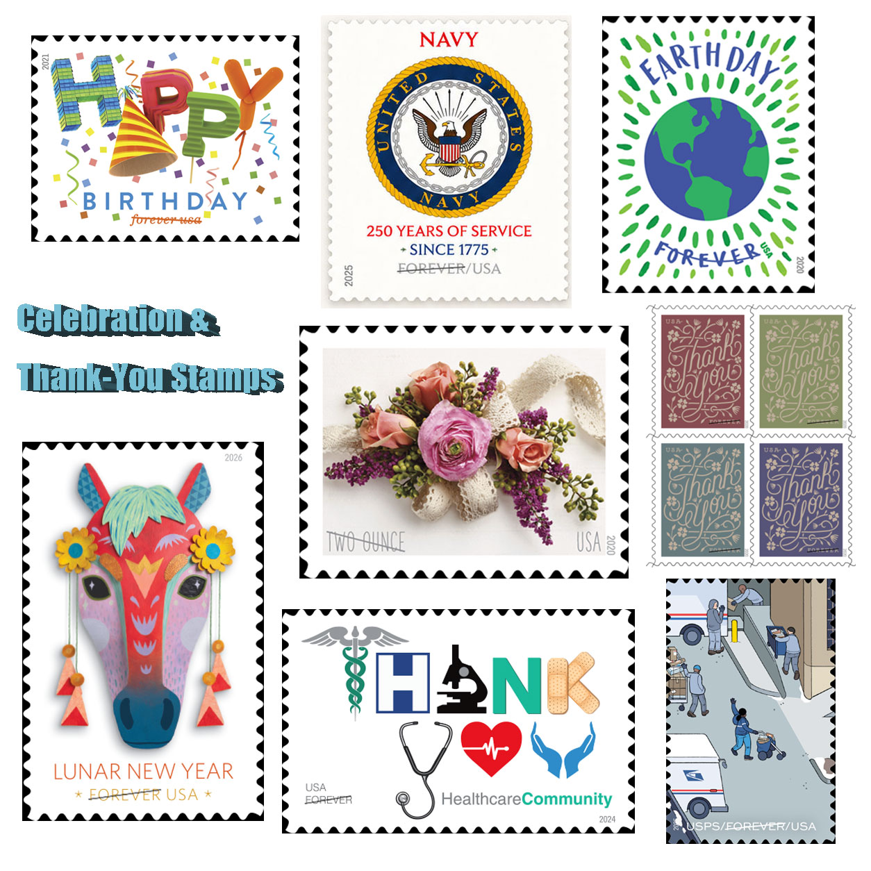 Celebration & Thank-You Stamps