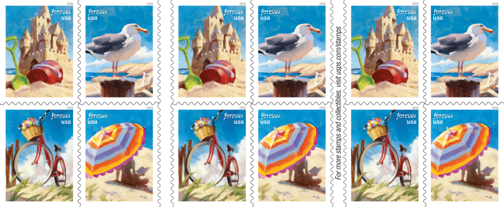 2026 A Day at the Beach Stamps - product detail view 5