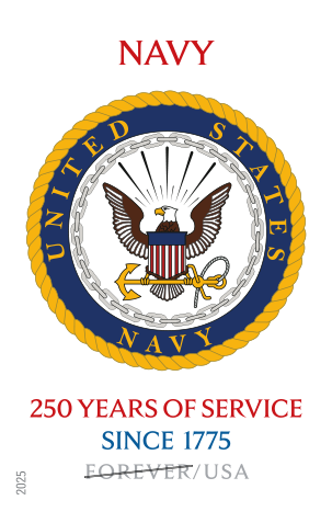 2025 U.S. Navy 250th Stamps 100 pcs