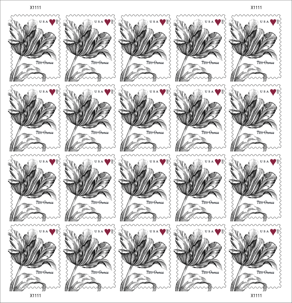 2015 Vintage Tulip Stamps 100 PCS