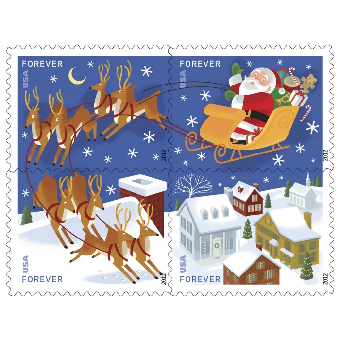 2012 Santa and Sleigh Stamps