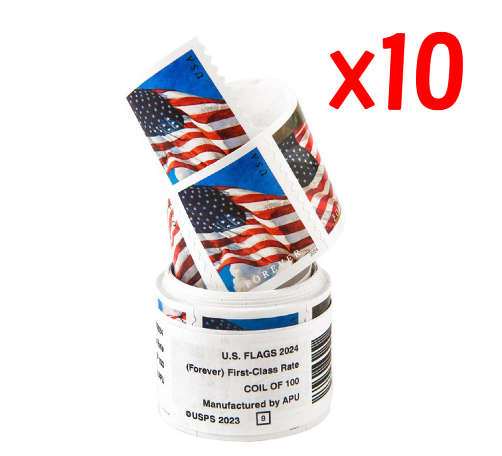 2024 U.S. Flags Stamps 10 rolls